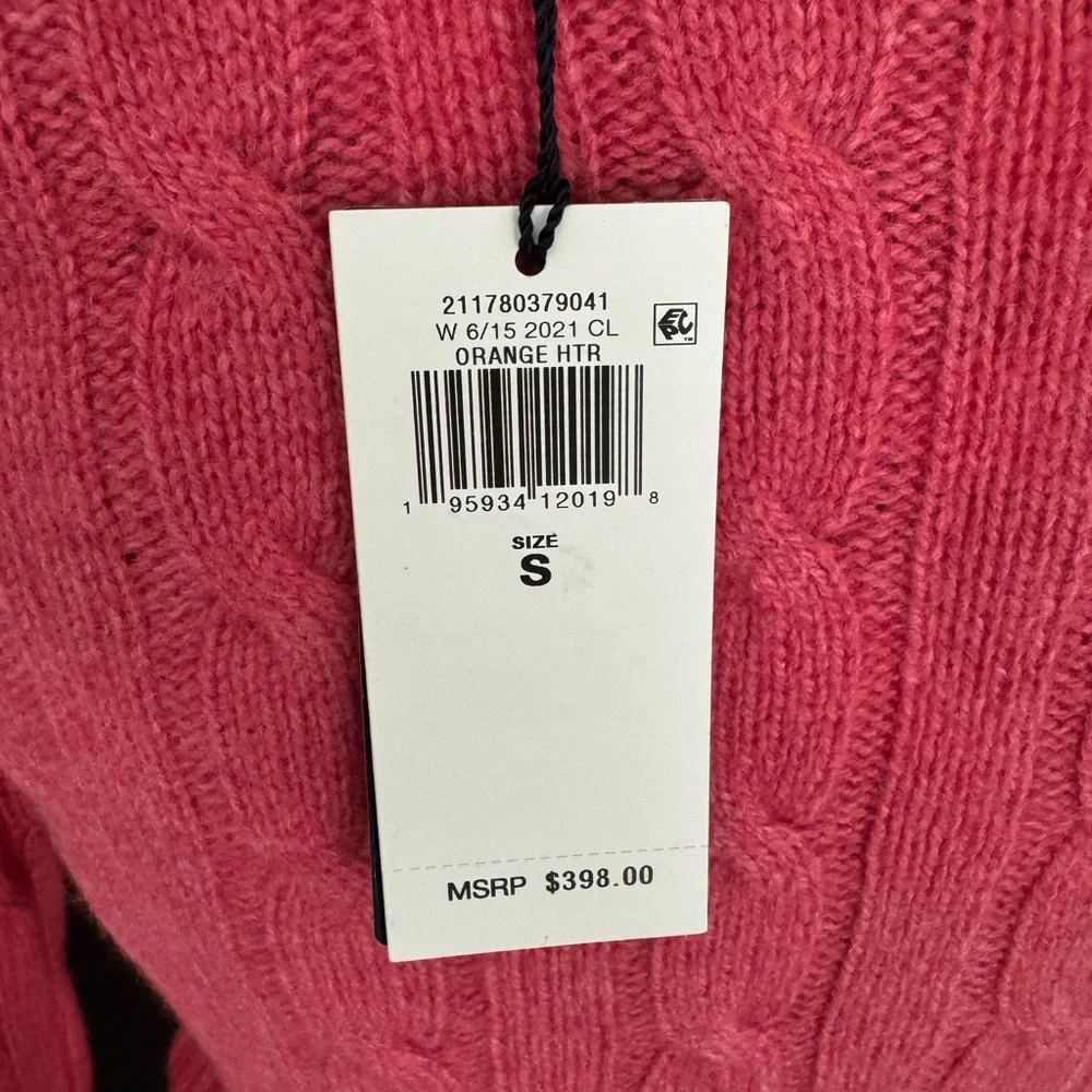 Polo by Ralph Lauren Cashmere Orange (More like Pink) Cable Knit Sweater - Picture 5 of 7